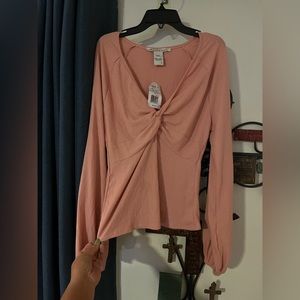 Juniors Size Large Rose colored long sleeve top